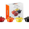 Le Creuset Stoneware Set of 4 Round Mini Cocotte 10cm 0.25L Fire