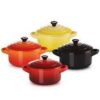Le Creuset Stoneware Set of 4 Round Mini Cocotte 10cm 0.25L Fire - Image 2