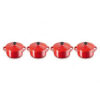 Le Creuset Stoneware Metallic Set of 4 Round Mini Cocotte 10cm Cerise - Image 2