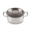 Le Creuset 3-ply Stainless Steel Casserole with Lid 20cm 3L