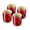 Le Creuset Stoneware Set of 4 Metallics Mug 350ML Cerise