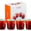 Le Creuset Stoneware Set of 4 Metallics Mug 350ML Cerise - Image 2