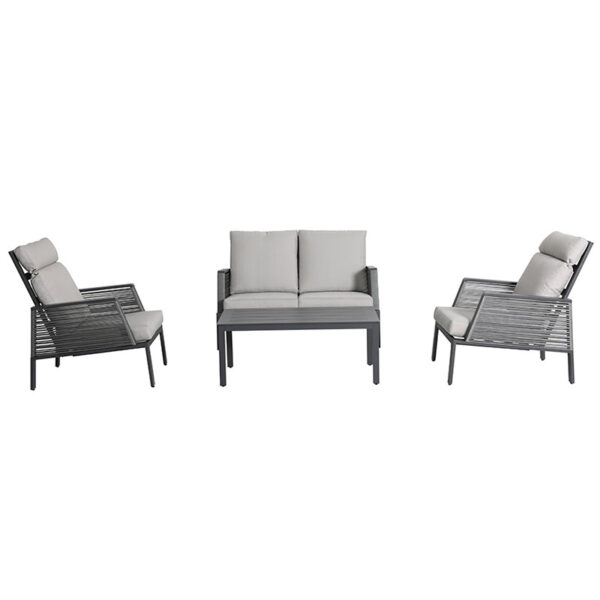 Kuta 2 Seater Sofa Set Grey