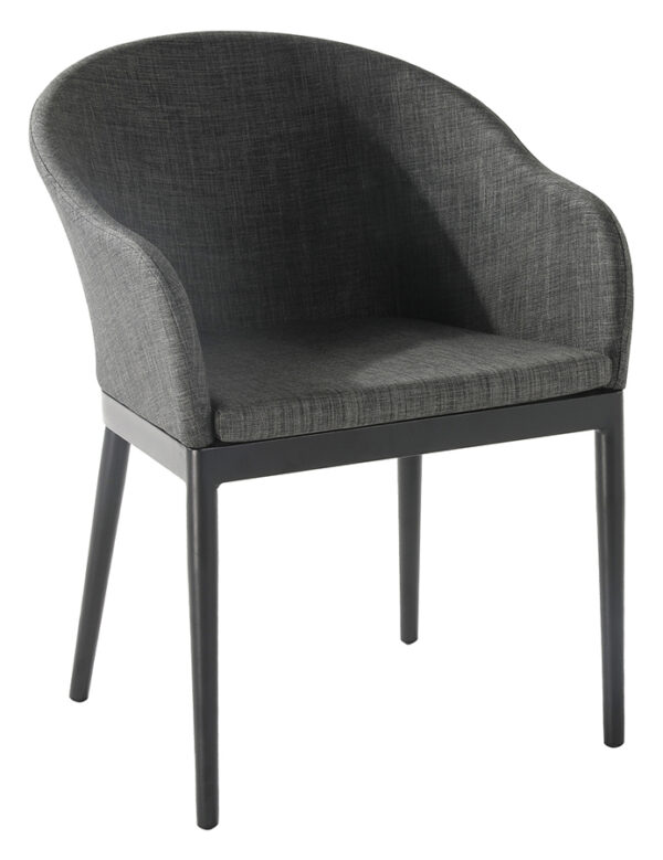 Arm Chair Grey with Fabric Backrest