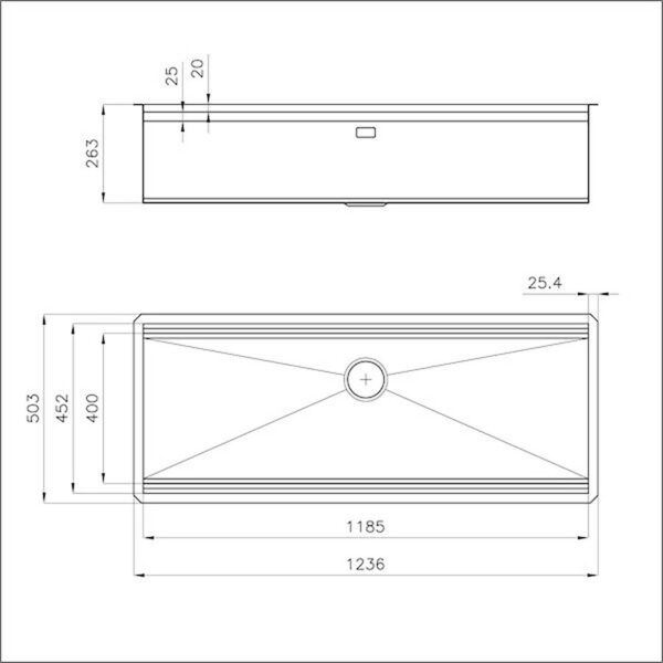 Foster Sink Happy Hour UM S/S 124x51cm - Image 2