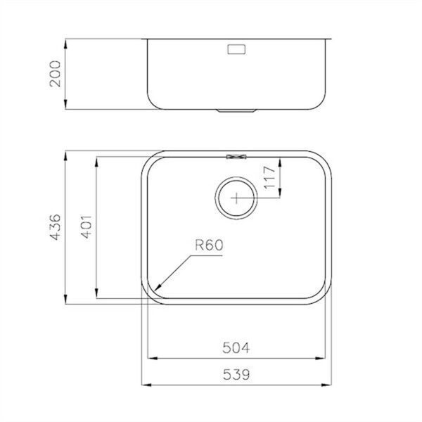 Foster Sink KS Undermount S/St 53.9x43.6 - Image 2