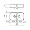 Foster Sink Elettra UM St/St 78.4x42.4 - Image 2