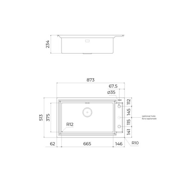 Foster Sink Outline 1 Bowl FM/TM - Image 2