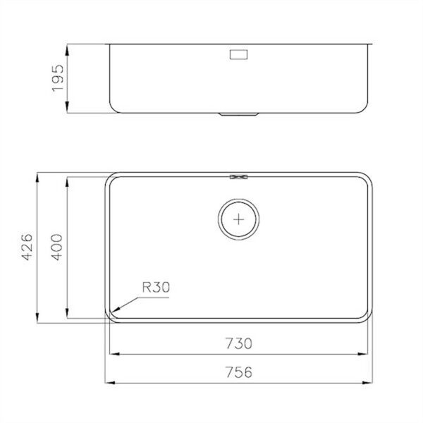 Foster Sink S400 UM St/St 75.6x42.6 - Image 2