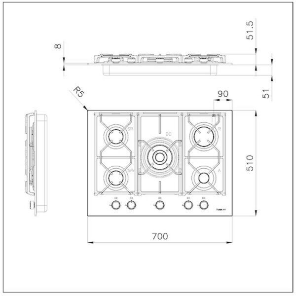 Foster Cooker hob Power Glass Blk 70x51 - Image 2