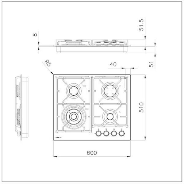 Foster Cooker hob Power Glass 60x51 - Image 2