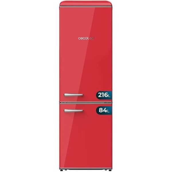 Cecotec Retro Combi Fridge Red 300L
