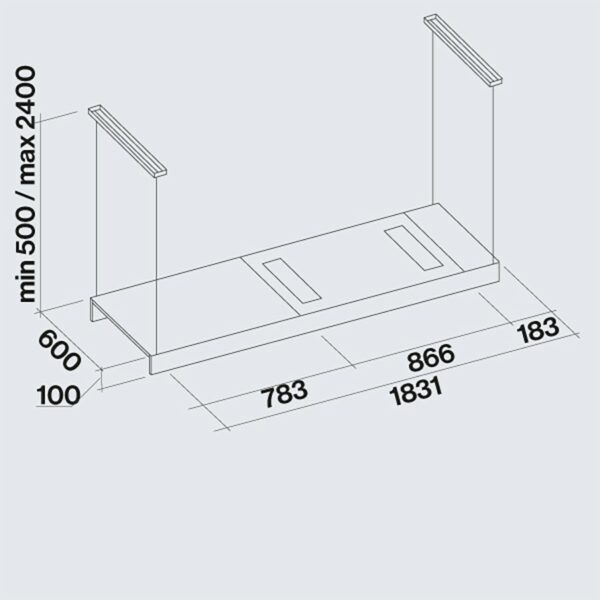 Falmec Hood Light Island Black 180 cm - Image 2