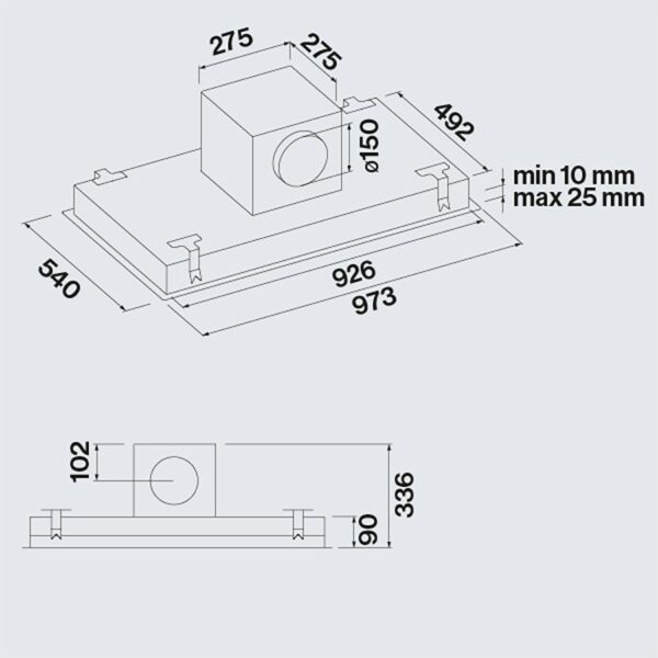 Falmec Hood Island Stella Black 90 cm - Image 2