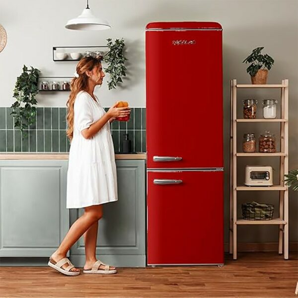 Cecotec Retro Combi Fridge Red 300L - Image 6