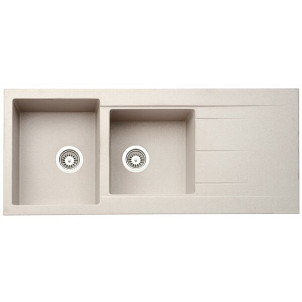 Asil 2 Bowl Sink Beige Granite 50x116cm