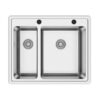 Asil 2 Bowl Sink 116 x 52 cm Left Drain Flush Mount