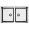 Asil 2 Bowl Sink 74 x 44 cm NO Drain U/Mount Brushed