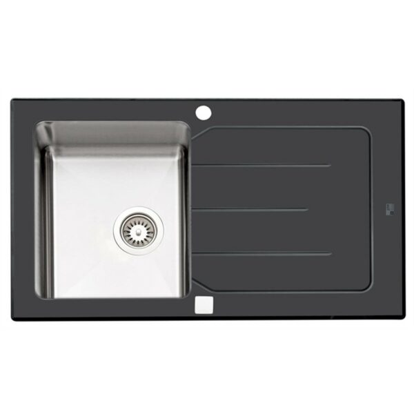Asil 1 Bowl Sink Blk Glass 86 x 50 cm