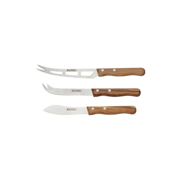 Le Creuset Set of 3 Cheese Knives Wood