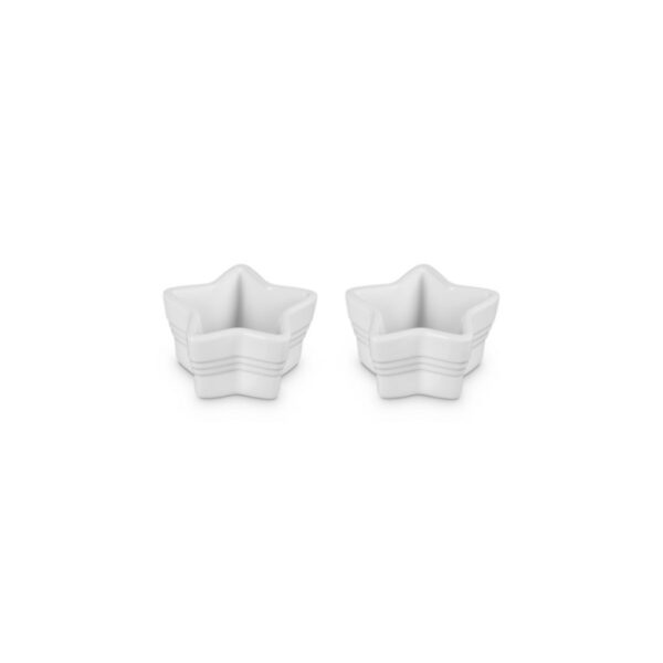 Le Creuset Set of 2 Star Ramekins White