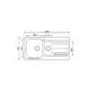 Asil 1.5 Bowls Sink 100 x 50.0cms LEFT Lines LINEN - Image 2