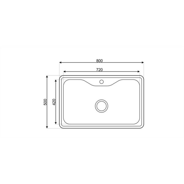 Asil 1 Bowl Sink 80 x 50 cm Inset Bowl SATIN - Image 2