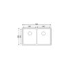 Asil 2 Bowl Sink 74 x 44 cm NO Drain U/Mount Brushed - Image 2