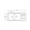 Asil 2 Bowl Sink S/Steel Right 50 x116 c - Image 2