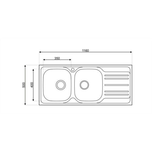 Asil 2 Bowl Sink S/Steel Right 50 x116 c - Image 2