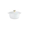 Le Creuset Heart Cass. White+Gold Knob
