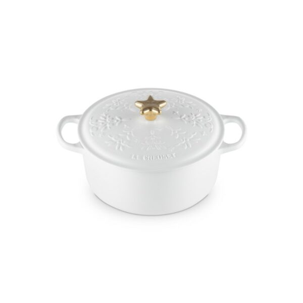 Le Creuset Noel Rd. Cocotte White 24 cm