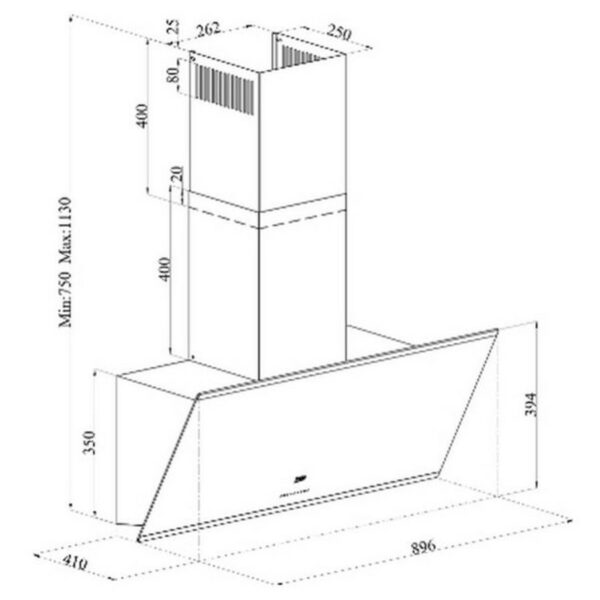 Beko Hood Slanting S/Steel - Image 3