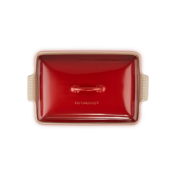 Le Creuset Rect. Dish w/Lid Cerise 33 cm - Image 4
