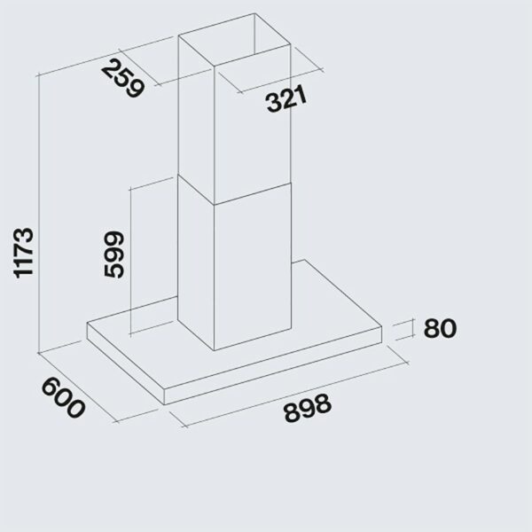 Falmec Island Hood S/Steel 90 cm 800m3/h - Image 3