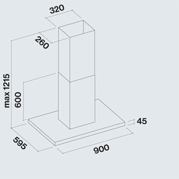 Falmec Hood Island Luce Black Glass 90cm - Image 4