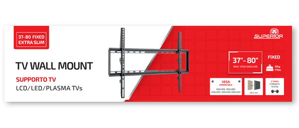 TV Wall Mount 37-80 Fixed Extra Slim