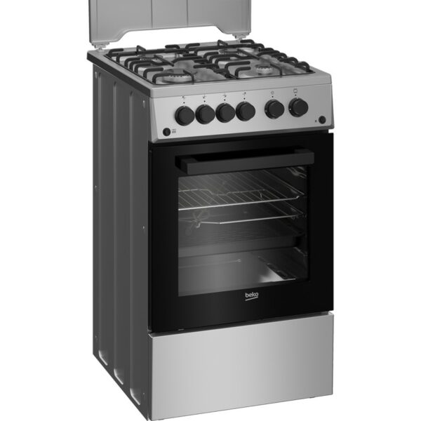 Beko Cooker Gas Black & S/Steel 4 Burner - Image 2
