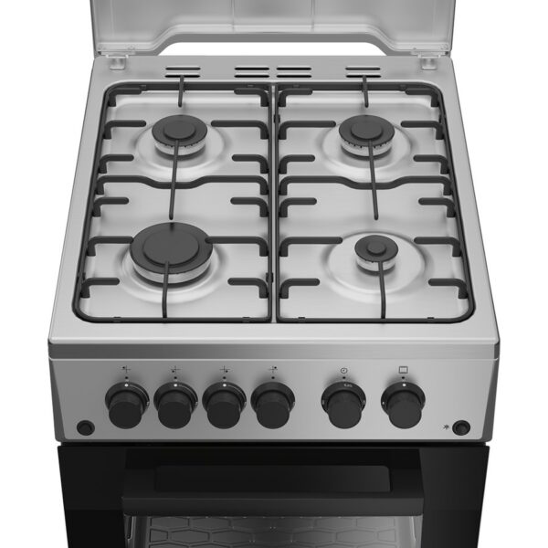 Beko Cooker Gas Black & S/Steel 4 Burner - Image 4