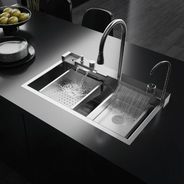 Asil Kitchen Sink Waterfall Design Gunmetal