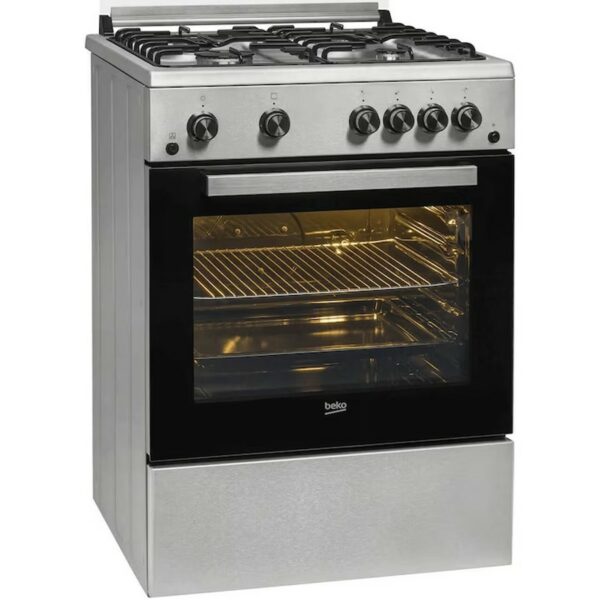 Beko Cooker Gas S/Steel 4 Burner